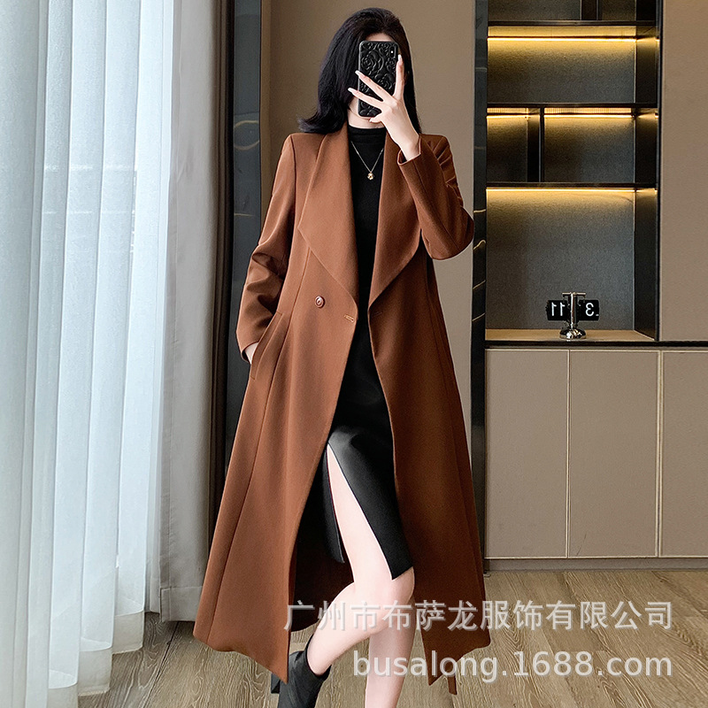 Women'S Formal Wear Pants Suit - 2025New autumn and winter women's trench