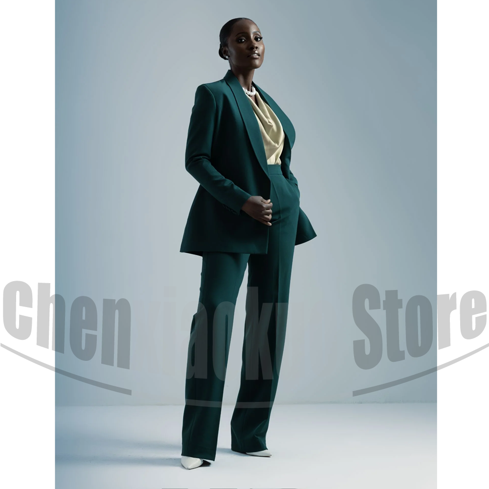 Women'S Formal Wear Pants Suit - Women Suit Belted Blazer and Wide