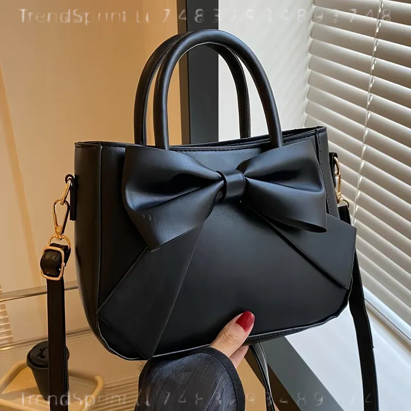 Elegant Black Bow Handbag for  - Women'S Work Fashion 评论和价格