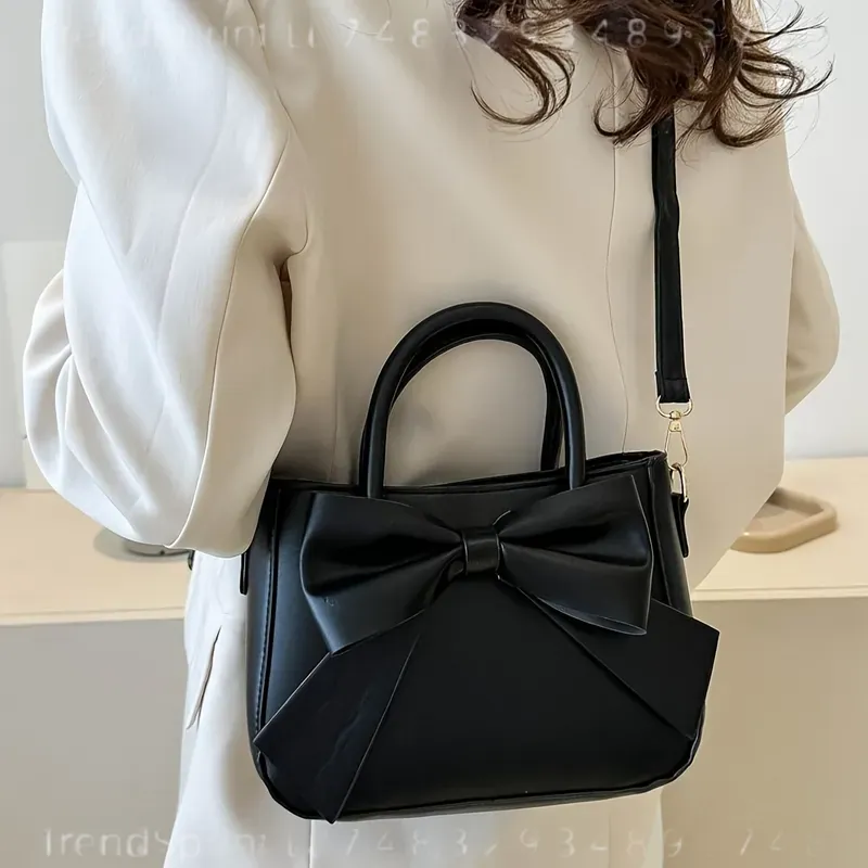 Elegant Black Bow Handbag for  - Women'S Work Fashion 评论和价格