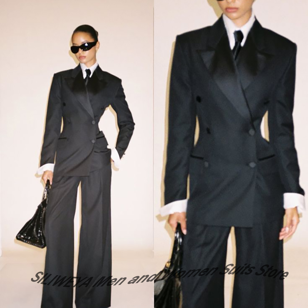 Professional Women's Black Dou - Women'S Formal Wear Pants Suit 评论和价格