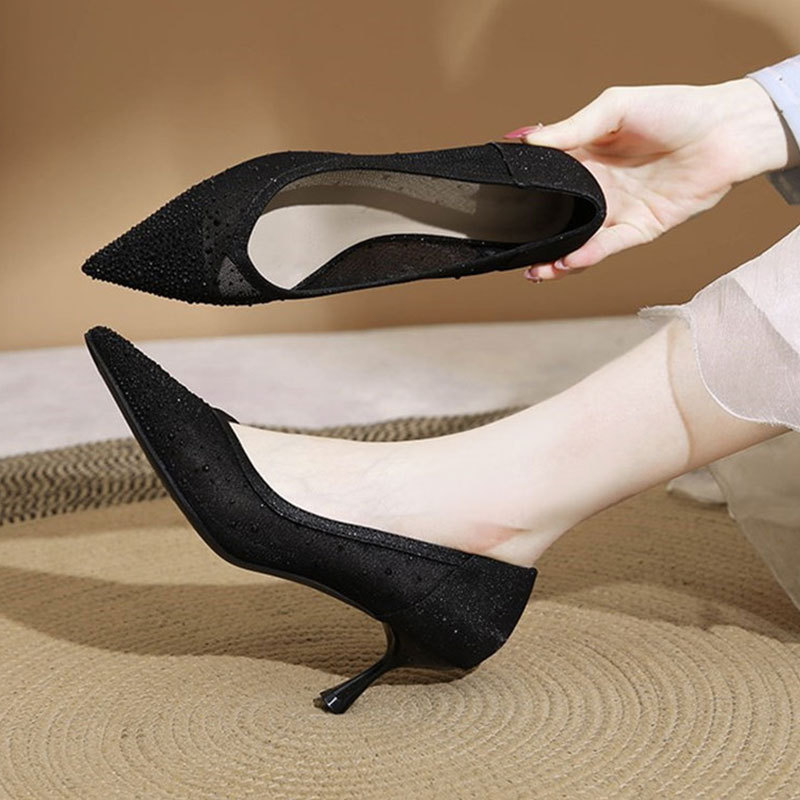Slip-On High Heel Sandals - Cr - Women'S Work Fashion 评论和价格