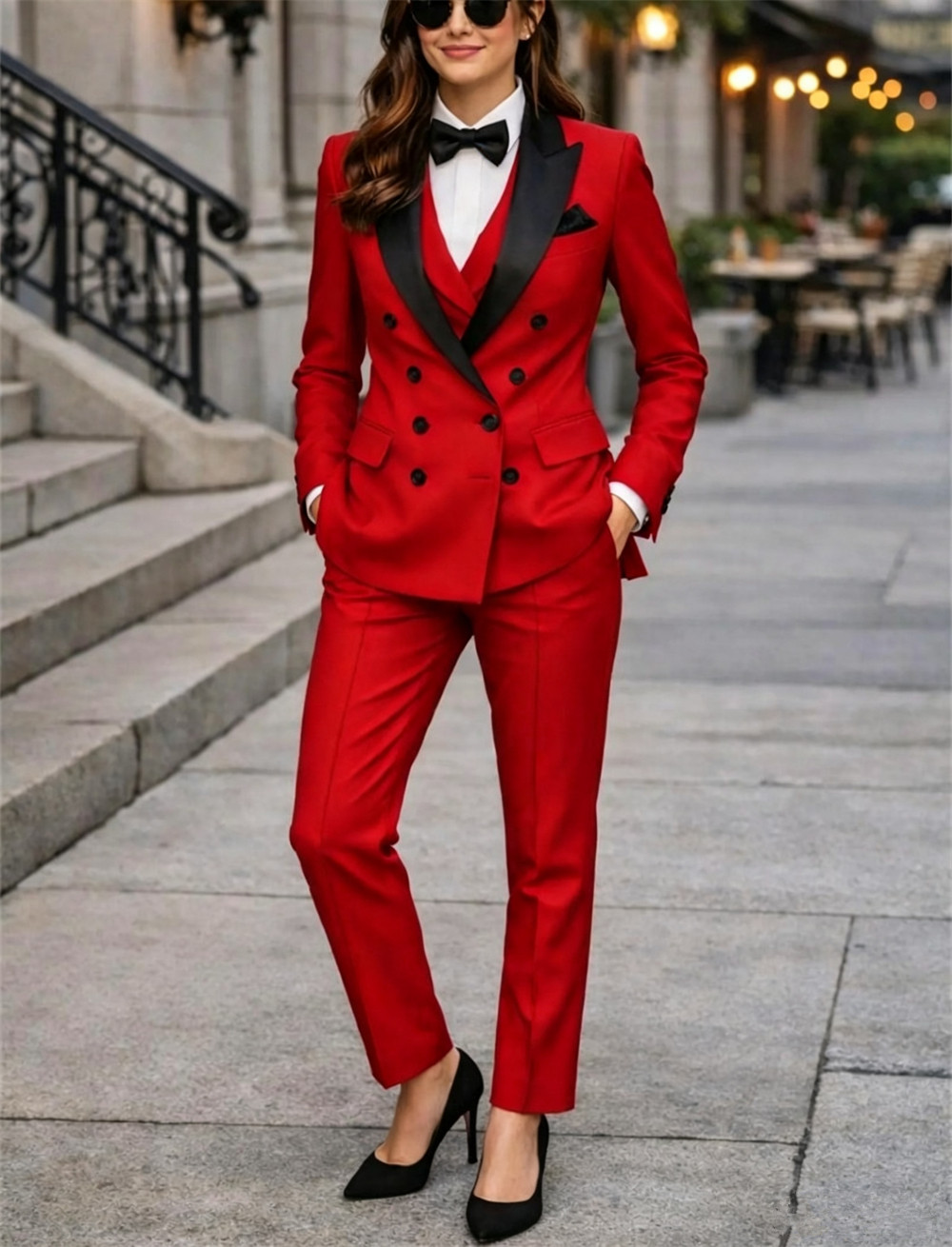 Double Breasted Women's Suits  - Women Formal Wear Vest 评论和价格