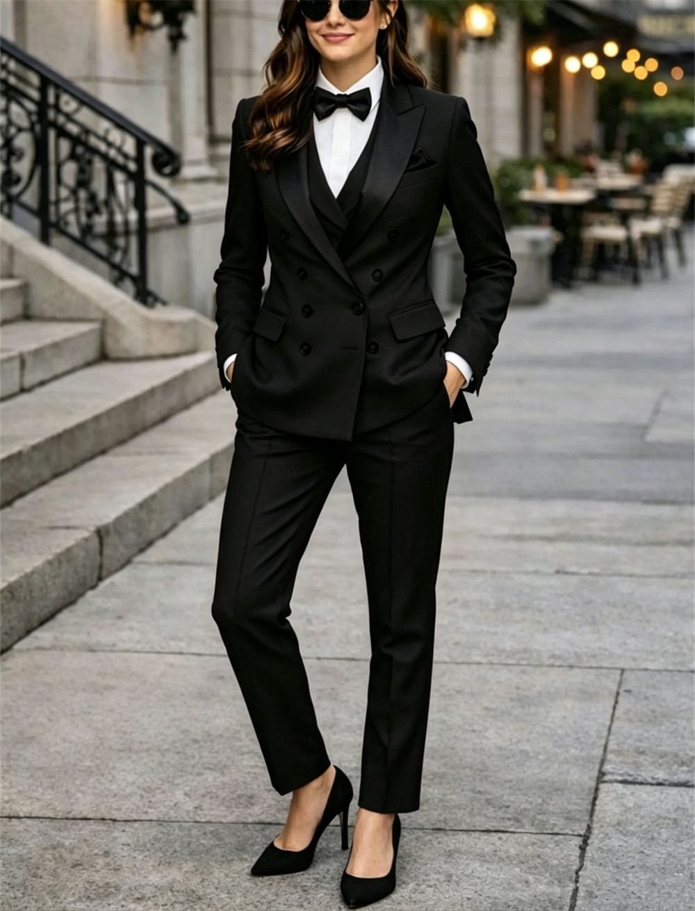 Double Breasted Women's Suits  - Women Formal Wear Vest 评论和价格