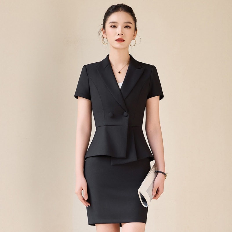 Gray short-sleeved suit for wo - Women'S Formal Wear Stores 评论和价格