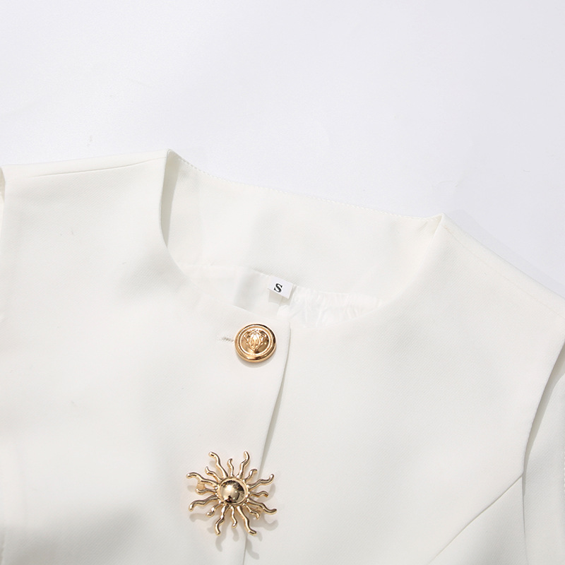 White O-neck Vest Golden Speci - Women Formal Wear Vest 评论和价格