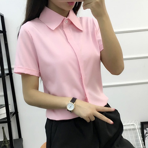 White Loose Short Sleeve Shirt - Large Women'S Formal Wear 评论和价格