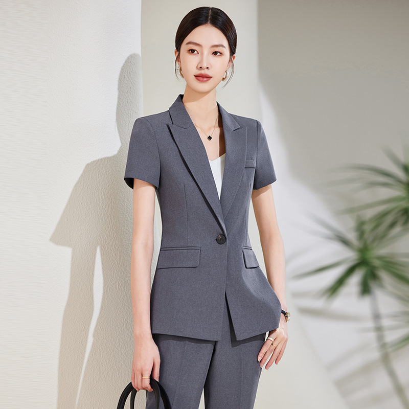 Navy Blue Short Sleeve Suit Se - Women'S Formal Wear Stores 评论和价格