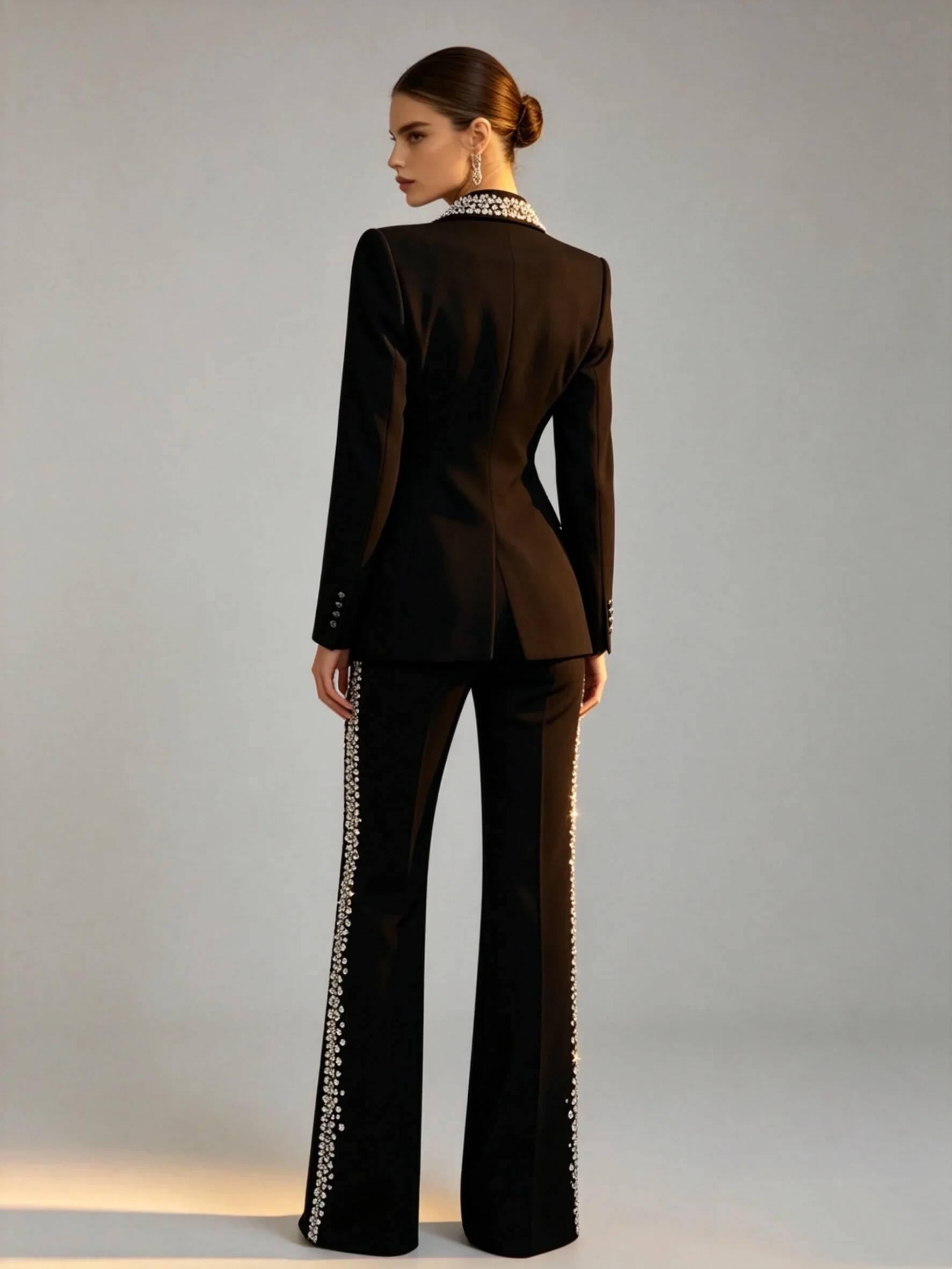 Fashion Crystals 2 Pieces Suit - Women'S Formal Wear Plus Size 评论和价格