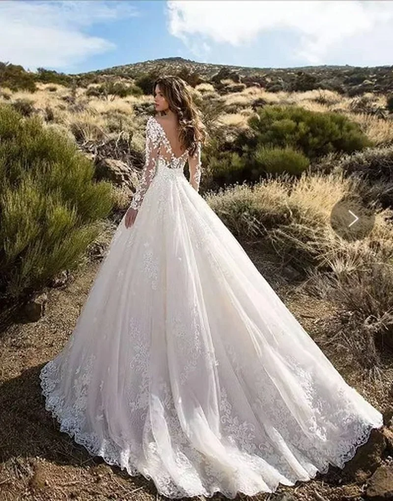 Women Long Sleeve V Neck Lace  - Women Formal Wear Dress 评论和价格
