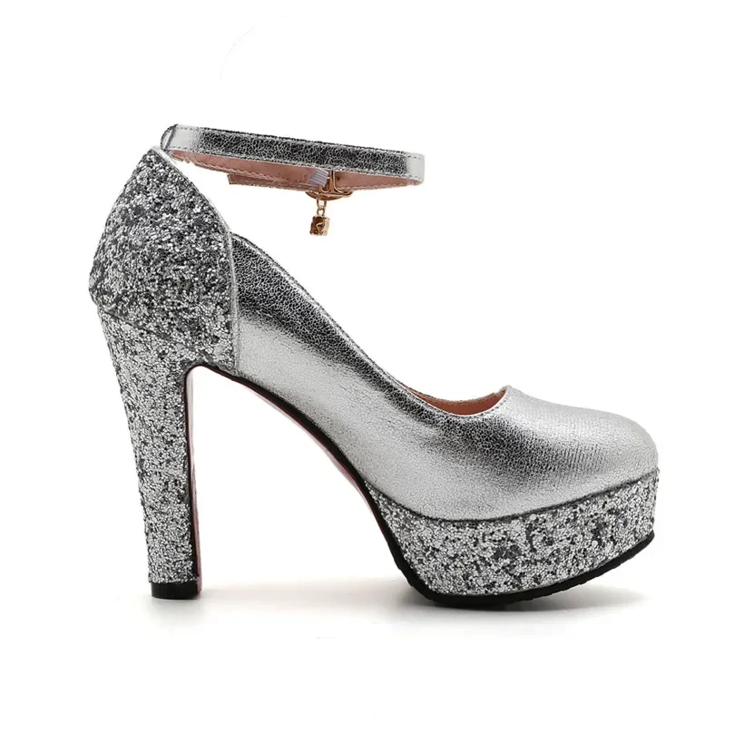 Silver Gold Women Platform Pum - Women Formal Wear For Wedding 评论和价格