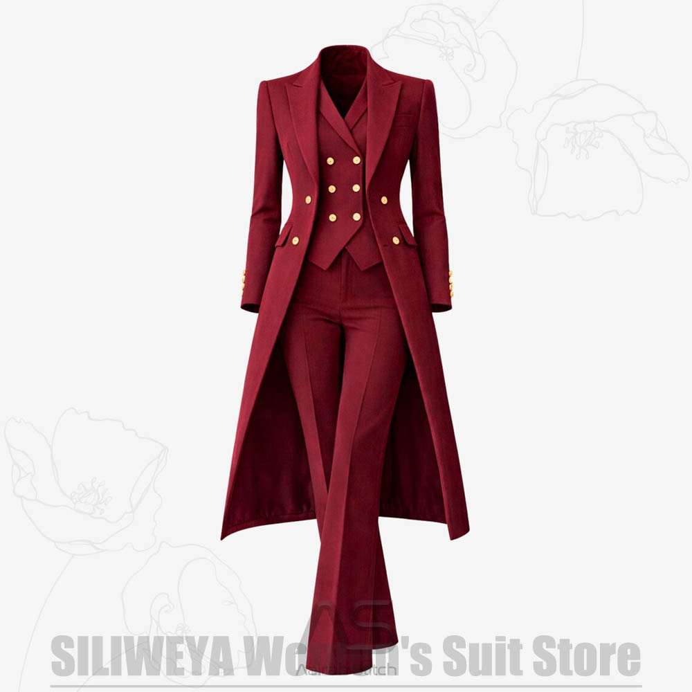 Women's Suit 3 Piece Double Br - Women'S Formal Wear Wedding 评论和价格