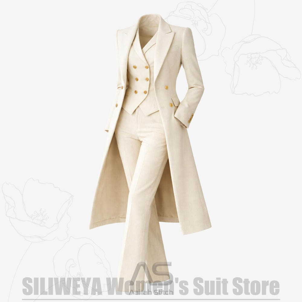 Women's Suit 3 Piece Double Br - Women'S Formal Wear Wedding 评论和价格