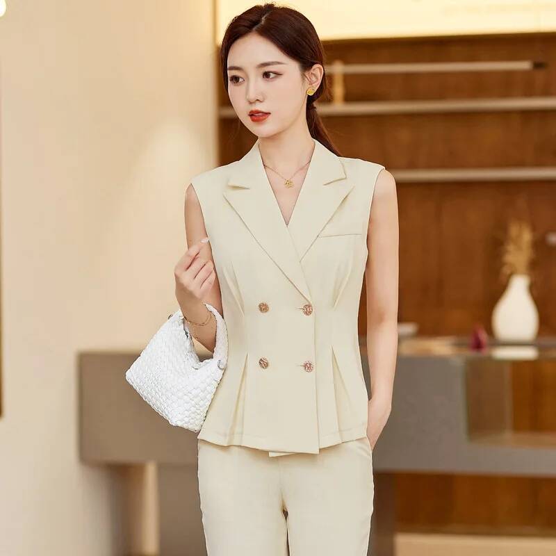 Women Elegant Pantsuits with 2 - Women Formal Wear Vest 评论和价格
