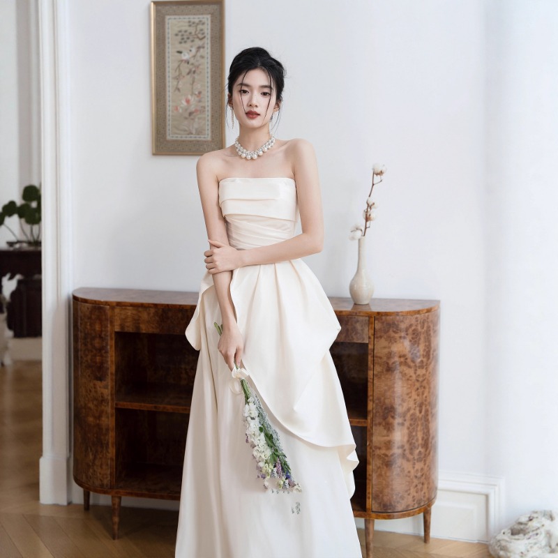 French Strapless Bride Engagem - Women'S Formal Wear Wedding 评论和价格