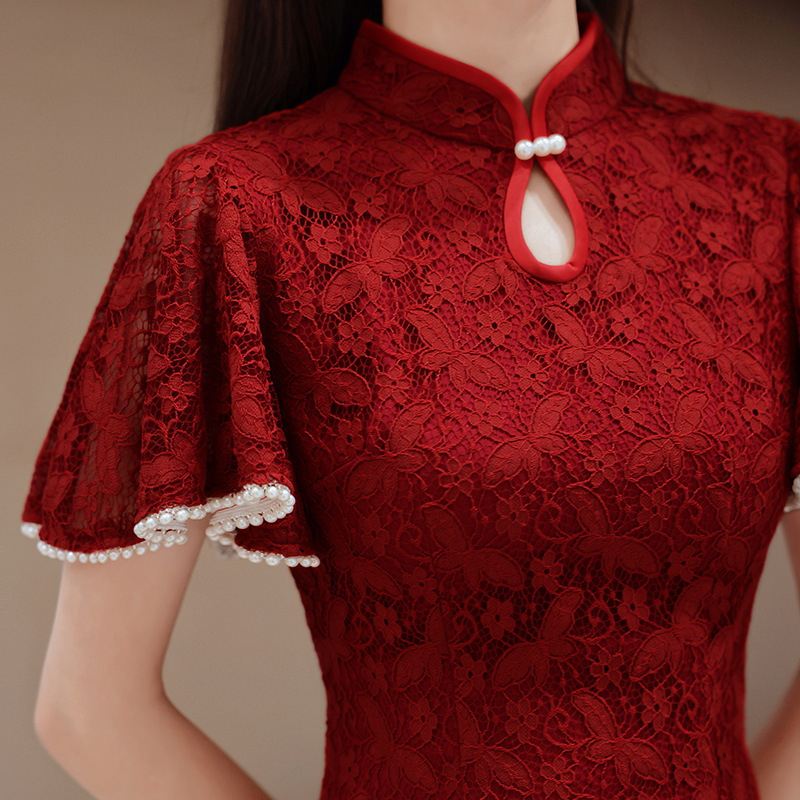 Red Cheongsam Chinese Women La - Women'S Formal Wear Wedding 评论和价格