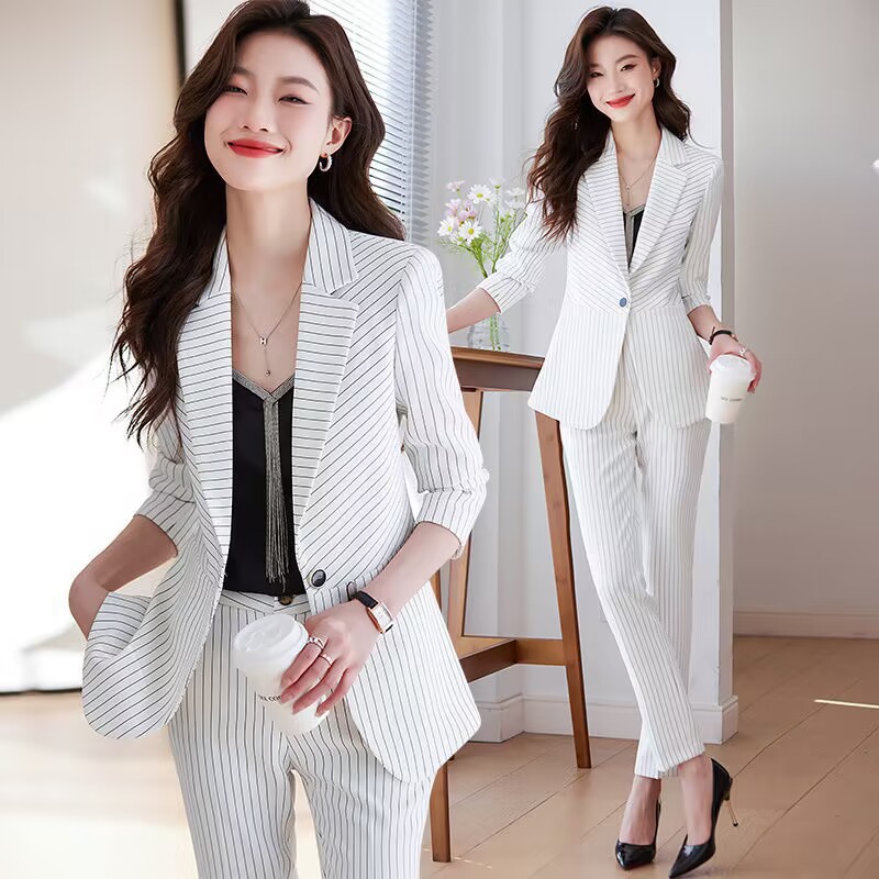 Blue striped suit for women202 - Women'S Formal Wear Stores 评论和价格