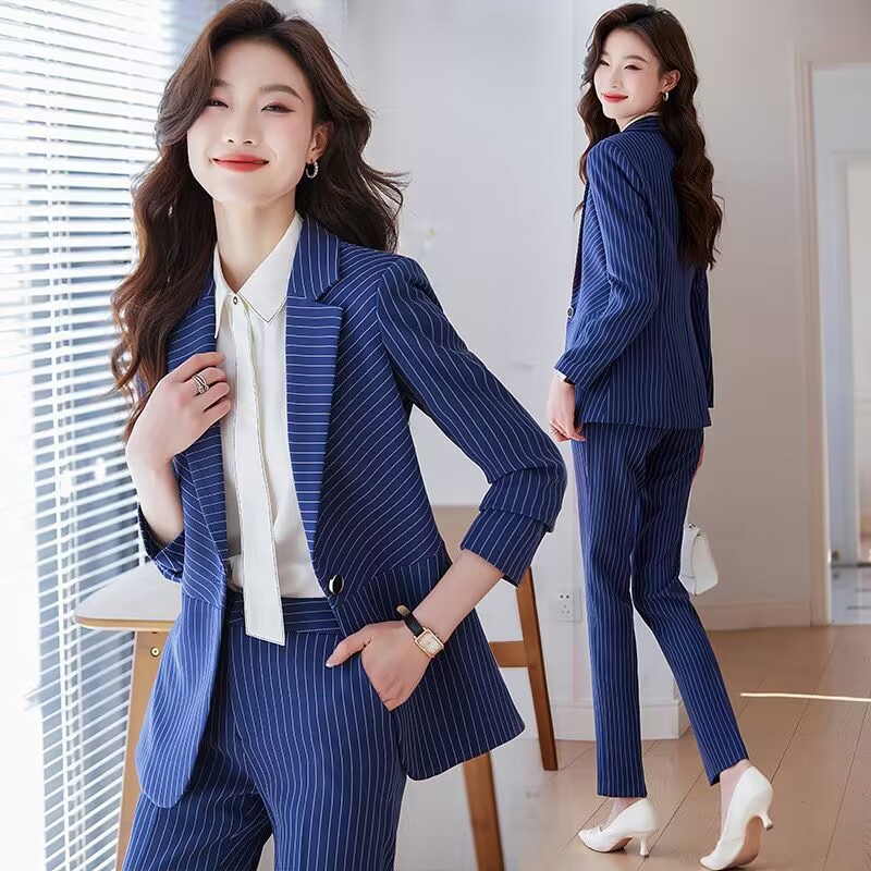 Blue striped suit for women202 - Women'S Formal Wear Stores 评论和价格