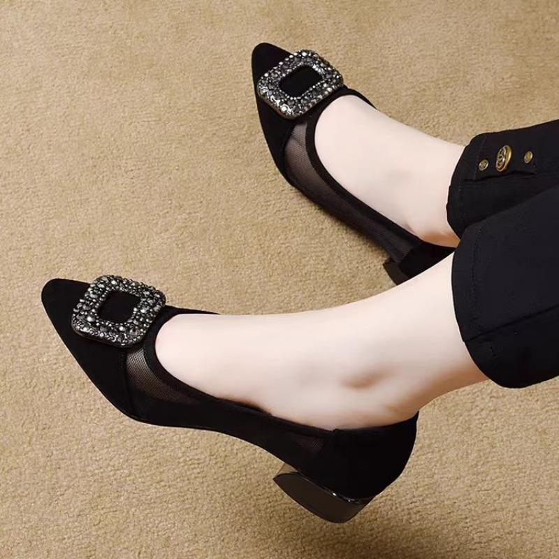 Elegant Pointed Toe Mesh Block - Women'S Work Fashion 评论和价格