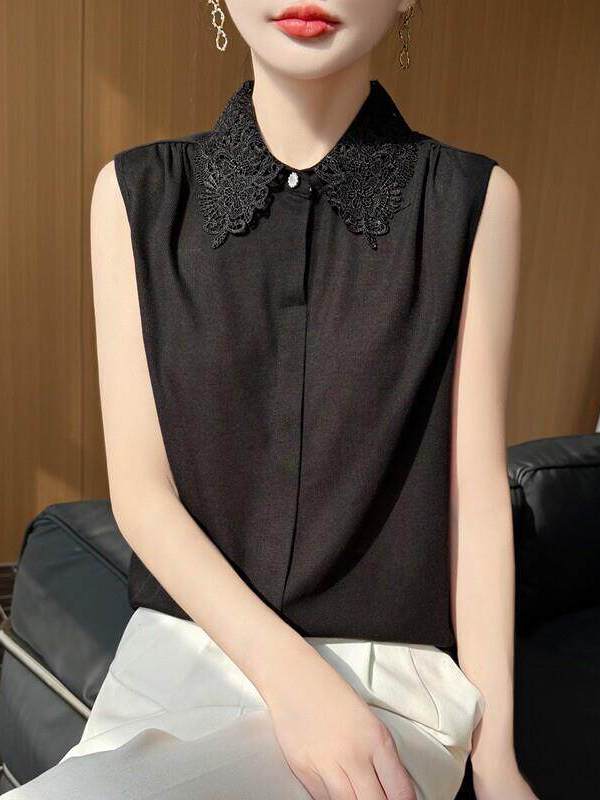 Lace Trim No Sleeve Knitted Sh - Women Formal Wear Vest 评论和价格