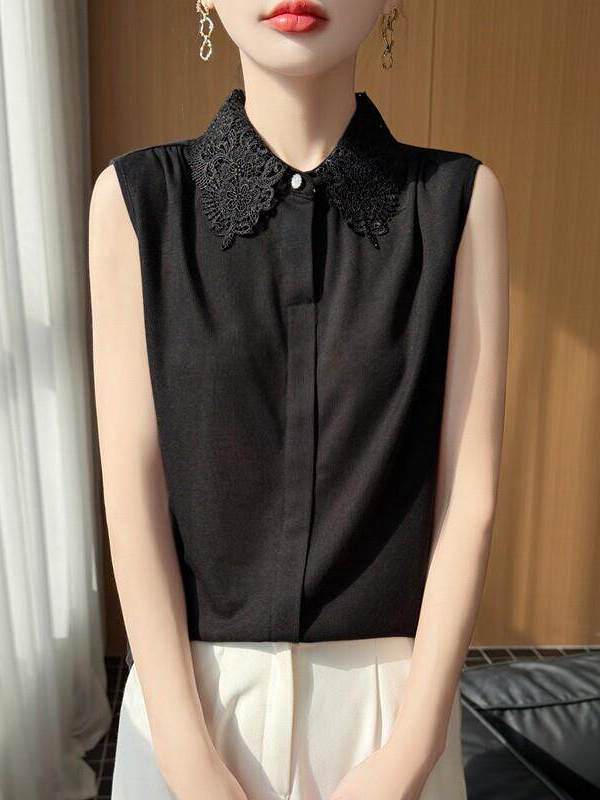 Lace Trim No Sleeve Knitted Sh - Women Formal Wear Vest 评论和价格